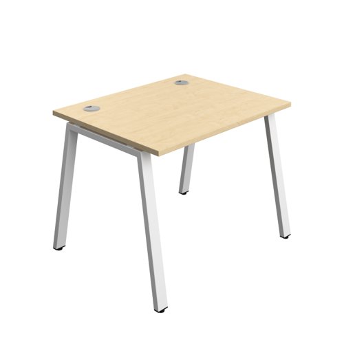 Synergy Bench with Cable Ports: 1 Person (FSC) : A-Frame Leg : 1000 800 Maple/White