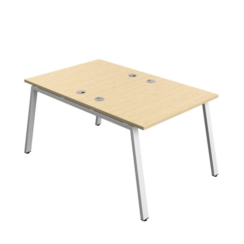 Synergy Bench with Cable Ports: 2 Person (FSC) : A-Frame Leg : 1000 800 Maple/White