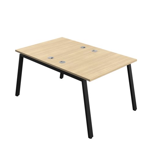 Synergy Bench with Cable Ports: 2 Person (FSC) : A-Frame Leg : 1000 800 Nova Oak/Black