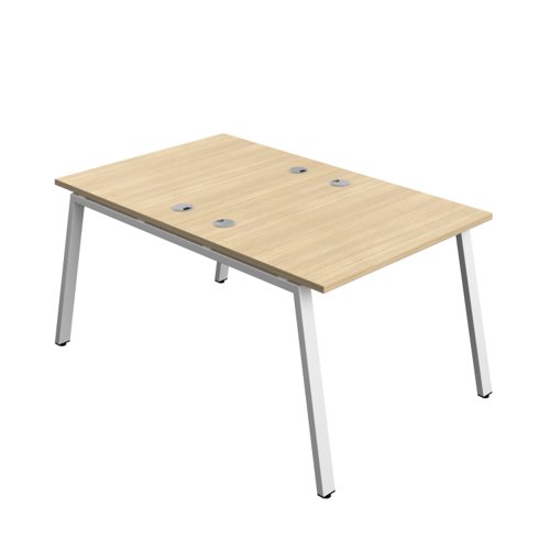 Synergy Bench with Cable Ports: 2 Person (FSC) : A-Frame Leg : 1000 800 Nova Oak/White