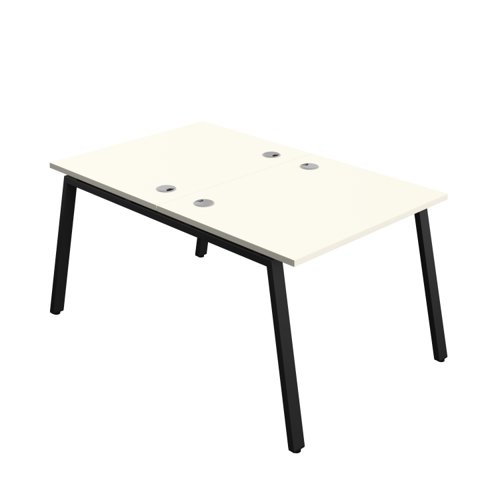 Synergy Bench with Cable Ports: 2 Person (FSC) : A-Frame Leg : 1000 800 White/Black