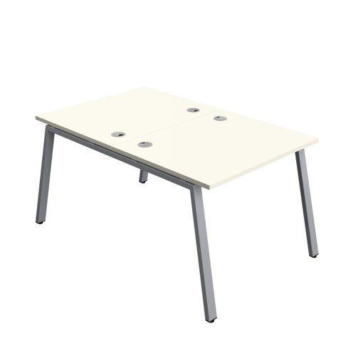 Synergy Bench with Cable Ports: 2 Person (FSC) : A-Frame Leg : 1000 800 White/Silver