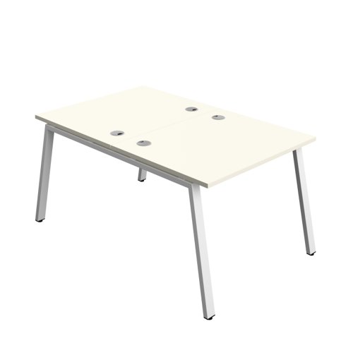 Synergy Bench with Cable Ports: 2 Person (FSC) : A-Frame Leg : 1000 800 White/White