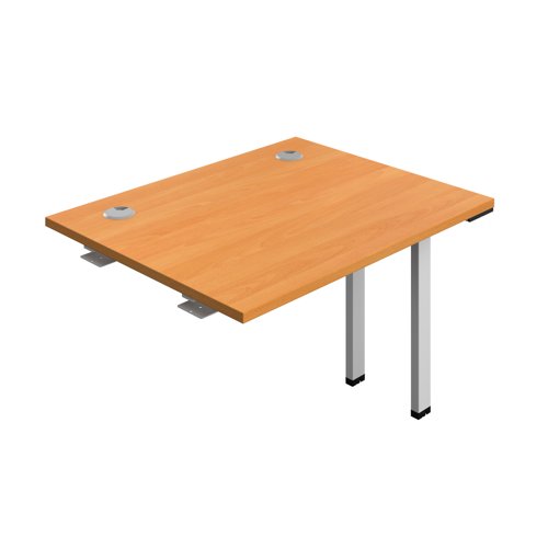 Synergy Bench Extension with Cable Ports: 1 Person (FSC) : 1000 800 Beech/Silver