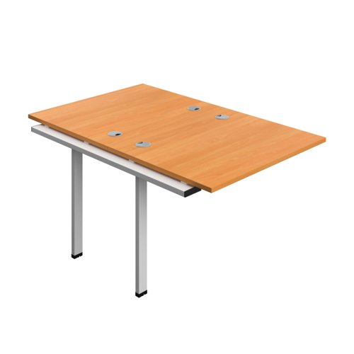 Synergy Bench Extension with Cable Ports: 2 Person (FSC) : 1000 800 Beech/Silver