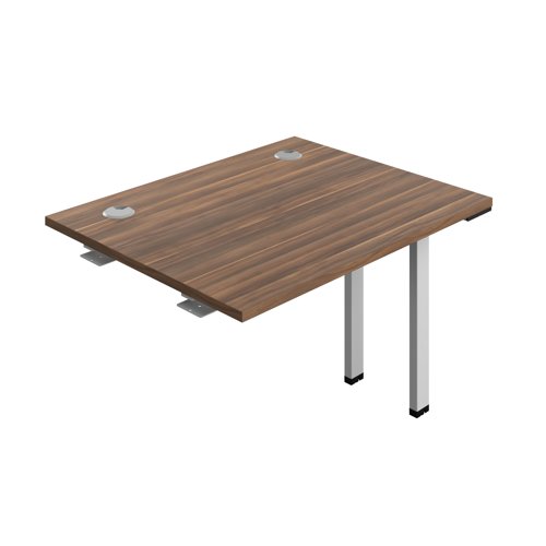 Synergy Bench Extension with Cable Ports: 1 Person (FSC) : 1000 800 Dark Walnut/Silver