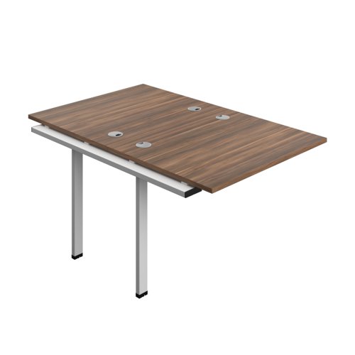 Synergy Bench Extension with Cable Ports: 2 Person (FSC) : 1000 800 Dark Walnut/Silver