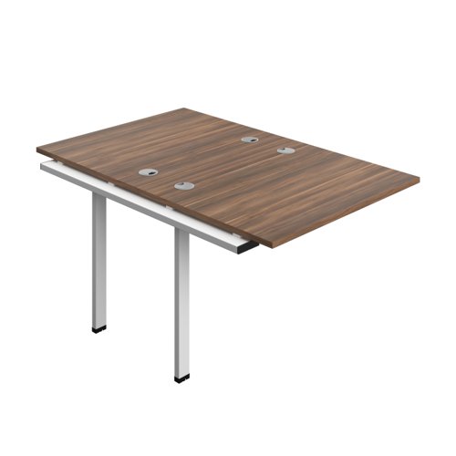 Synergy Bench Extension with Cable Ports: 2 Person (FSC) : 1000 800 Dark Walnut/White