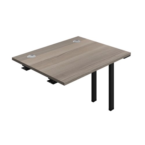 Synergy Bench Extension with Cable Ports: 1 Person (FSC) : 1000 800 Grey Oak/Black