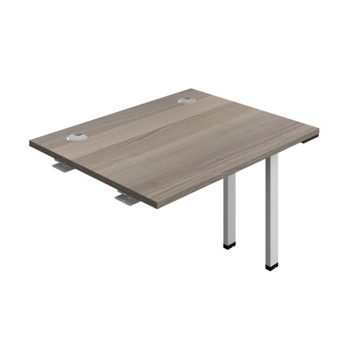 Synergy Bench Extension with Cable Ports: 1 Person (FSC) : 1000 800 Grey Oak/Silver