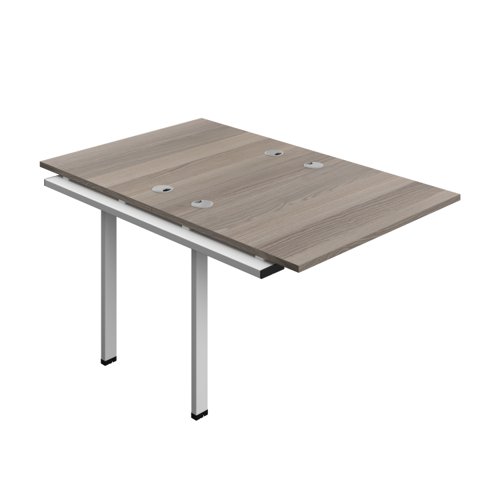 Synergy Bench Extension with Cable Ports: 2 Person (FSC) : 1000 800 Grey Oak/Silver