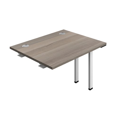 Synergy Bench Extension with Cable Ports: 1 Person (FSC) : 1000 800 Grey Oak/White