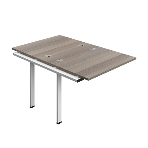 Synergy Bench Extension with Cable Ports: 2 Person (FSC) : 1000 800 Grey Oak/White