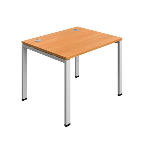 Synergy Bench with Cable Ports: 1 Person (FSC) : Goal Post Leg : 1000 800 Beech/Silver