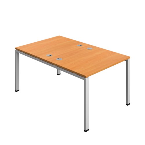 Synergy Bench with Cable Ports: 2 Person (FSC) : Goal Post Leg : 1000 800 Beech/Silver