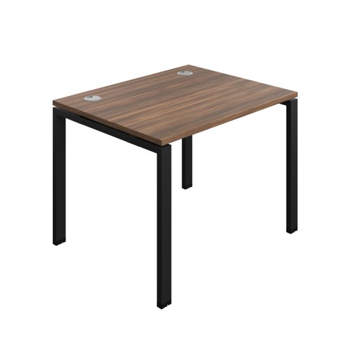 Synergy Bench with Cable Ports: 1 Person (FSC) : Goal Post Leg : 1000 800 Dark Walnut/Black