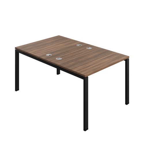 Synergy Bench with Cable Ports: 2 Person (FSC) : Goal Post Leg : 1000 800 Dark Walnut/Black
