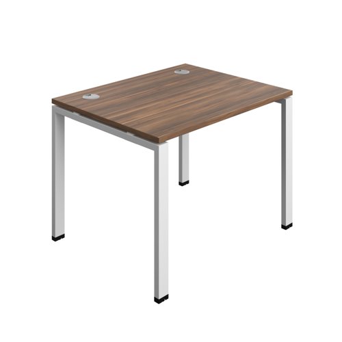 Synergy Bench with Cable Ports: 1 Person (FSC) : Goal Post Leg : 1000 800 Dark Walnut/White