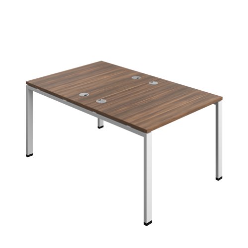 Synergy Bench with Cable Ports: 2 Person (FSC) : Goal Post Leg : 1000 800 Dark Walnut/White