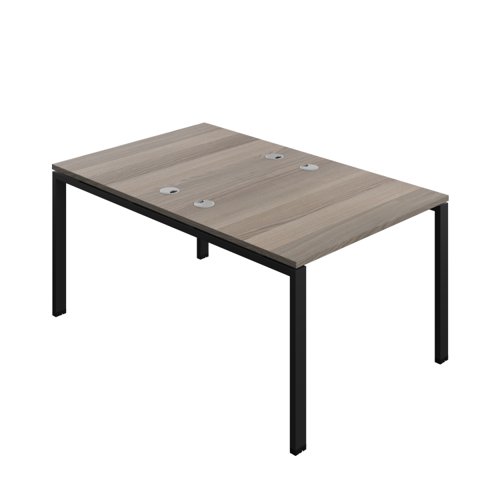 Synergy Bench with Cable Ports: 2 Person (FSC) : Goal Post Leg : 1000 800 Grey Oak/Black