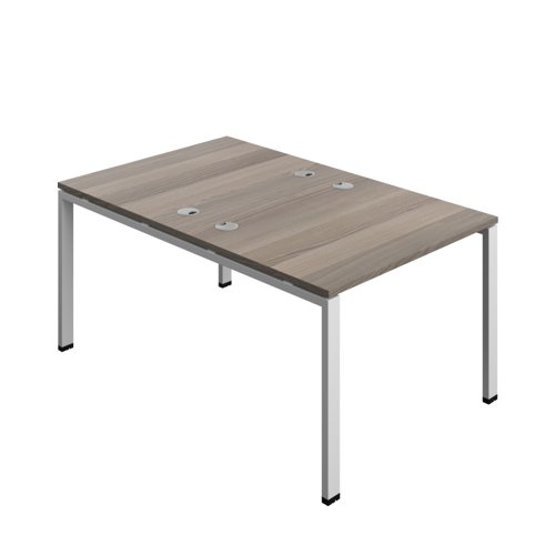 Synergy Bench with Cable Ports: 2 Person (FSC) : Goal Post Leg : 1000 800 Grey Oak/Silver