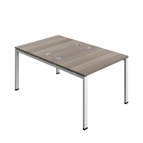 Synergy Bench with Cable Ports: 2 Person (FSC) : Goal Post Leg : 1000 800 Grey Oak/White