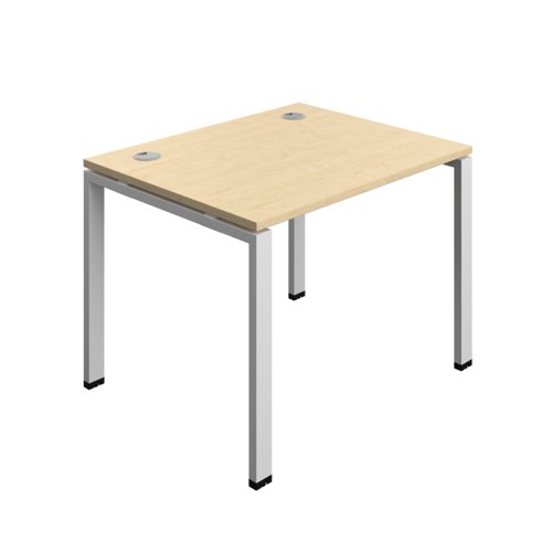 Synergy Bench with Cable Ports: 1 Person (FSC) : Goal Post Leg : 1000 800 Maple/Silver