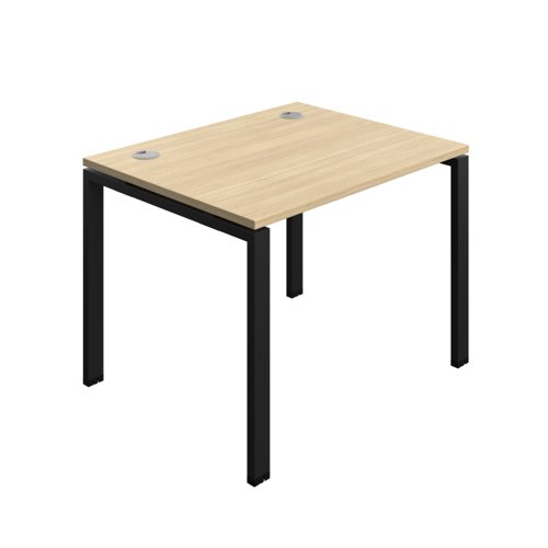Synergy Bench with Cable Ports: 1 Person (FSC) : Goal Post Leg : 1000 800 Nova Oak/Black