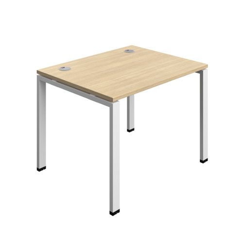 Synergy Bench with Cable Ports: 1 Person (FSC) : Goal Post Leg : 1000 800 Nova Oak/White