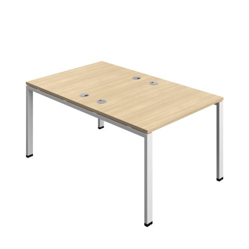Synergy Bench with Cable Ports: 2 Person (FSC) : Goal Post Leg : 1000 800 Nova Oak/White