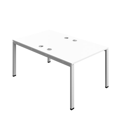 Synergy Bench with Cable Ports: 2 Person (FSC) : Goal Post Leg : 1000 800 White/Silver