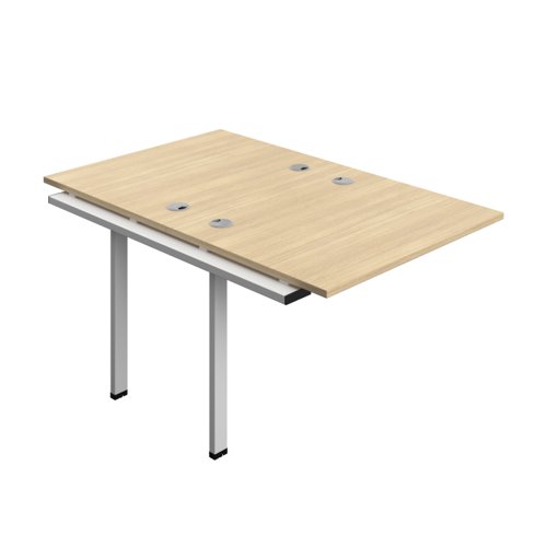 Synergy Bench Extension with Cable Ports: 2 Person (FSC) : 1000 800 Nova Oak/Silver