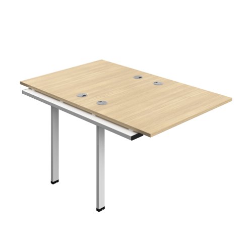 Synergy Bench Extension with Cable Ports: 2 Person (FSC) : 1000 800 Nova Oak/White