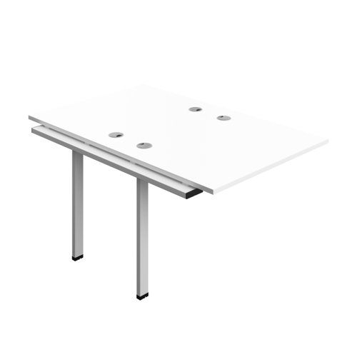 Synergy Bench Extension with Cable Ports: 2 Person (FSC) : 1000 800 White/Silver