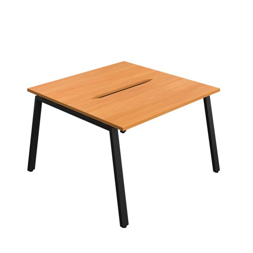Synergy Bench with Cut Out: 2 Person (FSC) : A-Frame Leg : 1200 600 Beech/Black