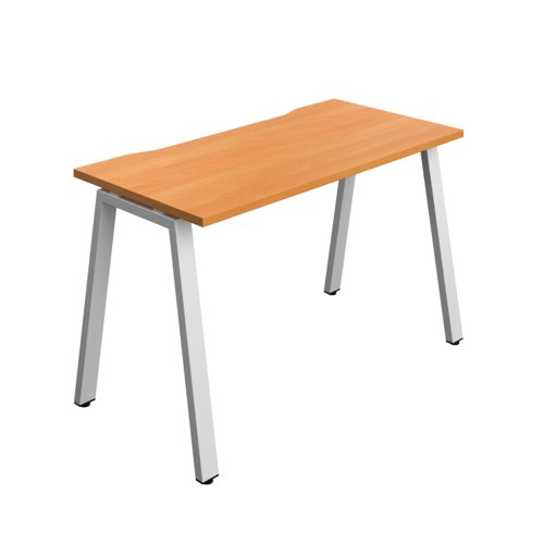 Synergy Bench with Cut Out: 1 Person (FSC) : A-Frame Leg : 1200 600 Beech/Silver