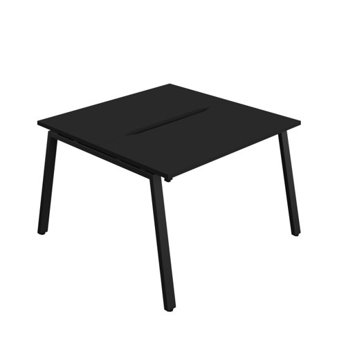 Synergy Bench with Cut Out: 2 Person (FSC) : A-Frame Leg : 1200 600 Black/Black