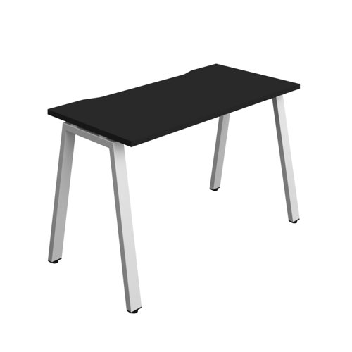 Synergy Bench with Cut Out: 1 Person (FSC) : A-Frame Leg : 1200 600 Black/Silver