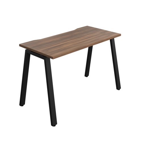 Synergy Bench with Cut Out: 1 Person (FSC) : A-Frame Leg : 1200 600 Dark Walnut/Black