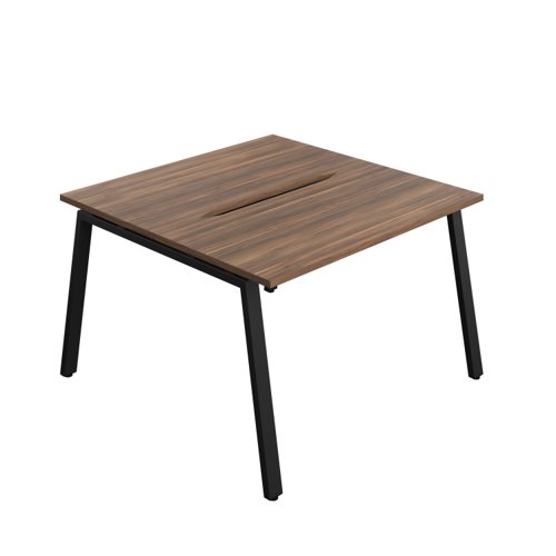 Synergy Bench with Cut Out: 2 Person (FSC) : A-Frame Leg : 1200 600 Dark Walnut/Black