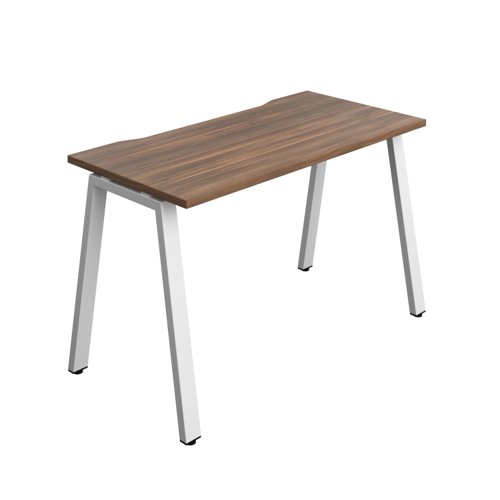 Synergy Bench with Cut Out: 1 Person (FSC) : A-Frame Leg : 1200 600 Dark Walnut/White