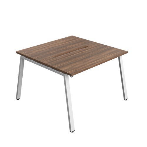 Synergy Bench with Cut Out: 2 Person (FSC) : A-Frame Leg : 1200 600 Dark Walnut/White