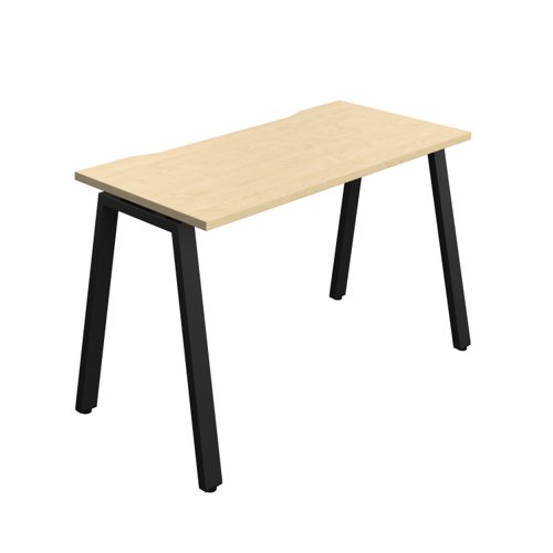 Synergy Bench with Cut Out: 1 Person (FSC) : A-Frame Leg : 1200 600 Maple/Black