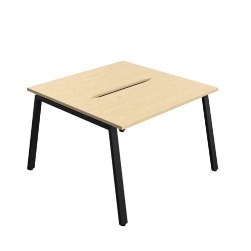 Synergy Bench with Cut Out: 2 Person (FSC) : A-Frame Leg : 1200 600 Maple/Black