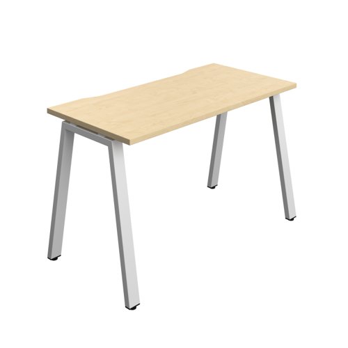 Synergy Bench with Cut Out: 1 Person (FSC) : A-Frame Leg : 1200 600 Maple/Silver
