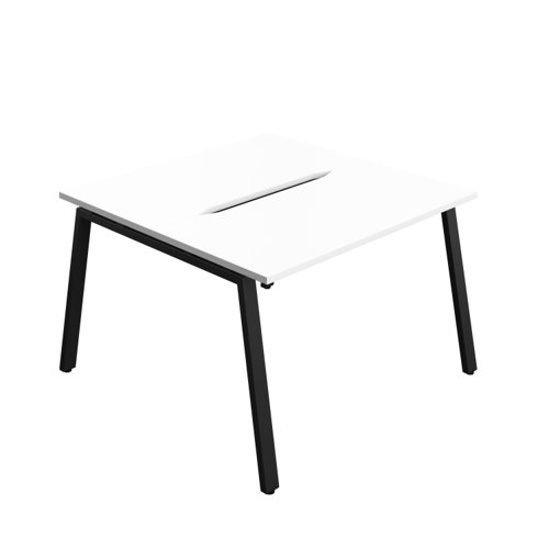 Synergy Bench with Cut Out: 2 Person (FSC) : A-Frame Leg : 1200 600 White/Black