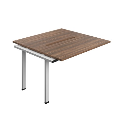 Synergy Bench Extension with Cut Out: 2 Person (FSC) : 1200 600 Dark Walnut/Silver