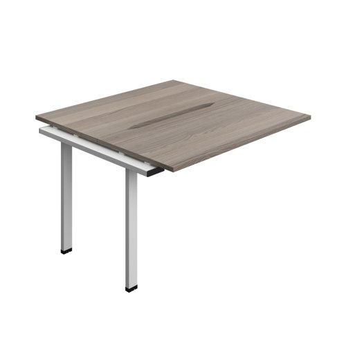 Synergy Bench Extension with Cut Out: 2 Person (FSC) : 1200 600 Grey Oak/Silver