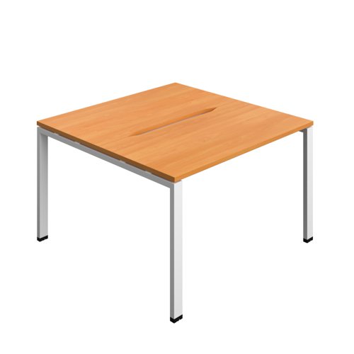 Synergy Bench with Cut Out: 2 Person (FSC) : Goal Post Leg : 1200 600 Beech/White