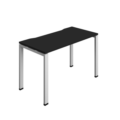 Synergy Bench with Cut Out: 1 Person (FSC) : Goal Post Leg : 1200 600 Black/Silver